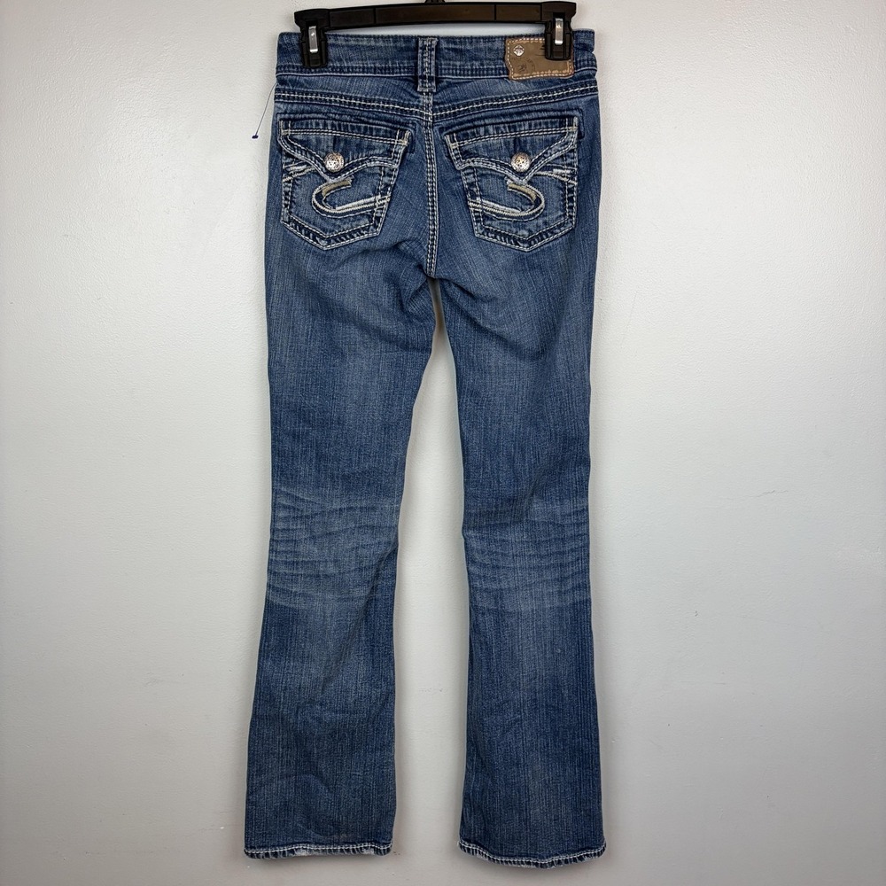 Silver Jeans Co Suki Surplus Jeans Womens 24x30 Medium Wash Bootcut Stretch Flap - Picture 2 of 9